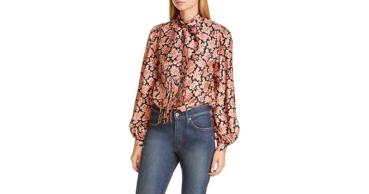 Marc Jacobs Paisley Silk Blouse in Pink - Lyst