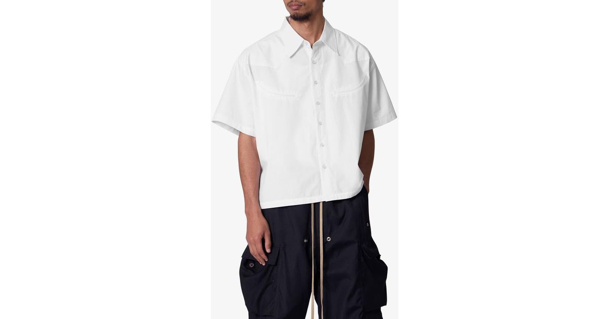 MNML WESTERN ボタンアップ シャツ 半袖 White MNML Western Short Sleeve Button-Up Shirt in White for Men