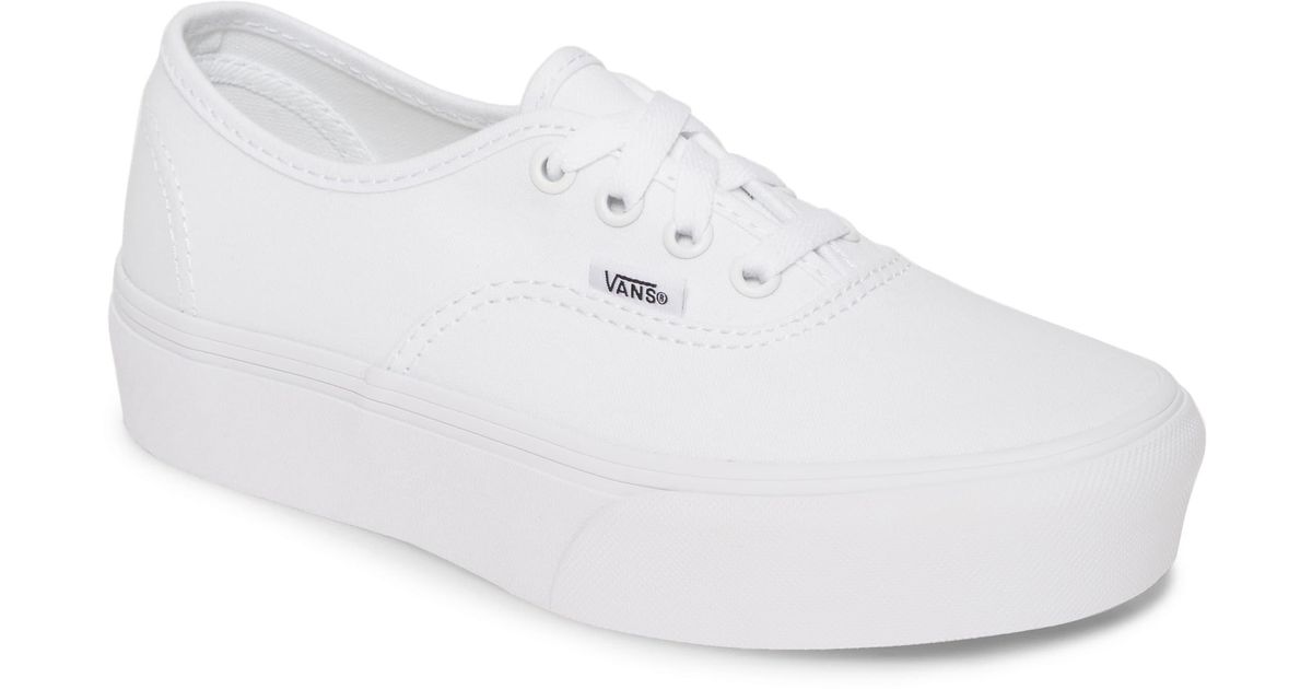 vans authentic platform white