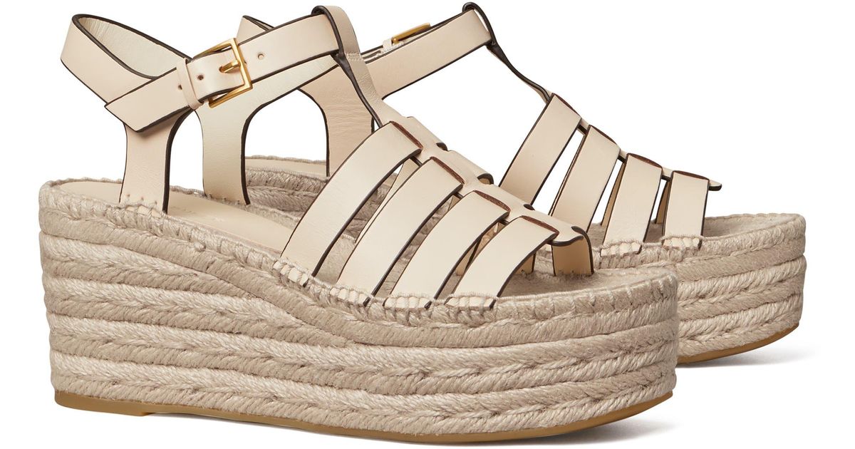 Tory Burch Fisherman Espadrille Wedge in Natural | Lyst