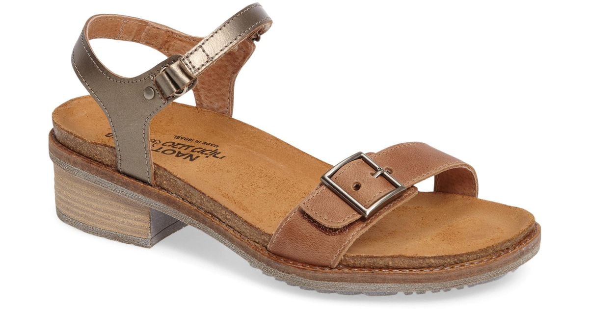 Naot Boho Sandal in Brown/ Pewter Leather (Brown) - Lyst