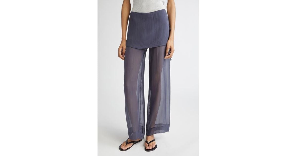 Paloma Wool Archive Layered Silk Trousers in Blue | Lyst