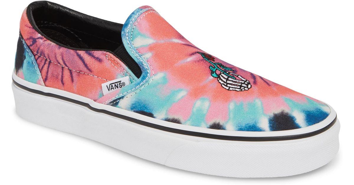 vans tie dye shoes slip on