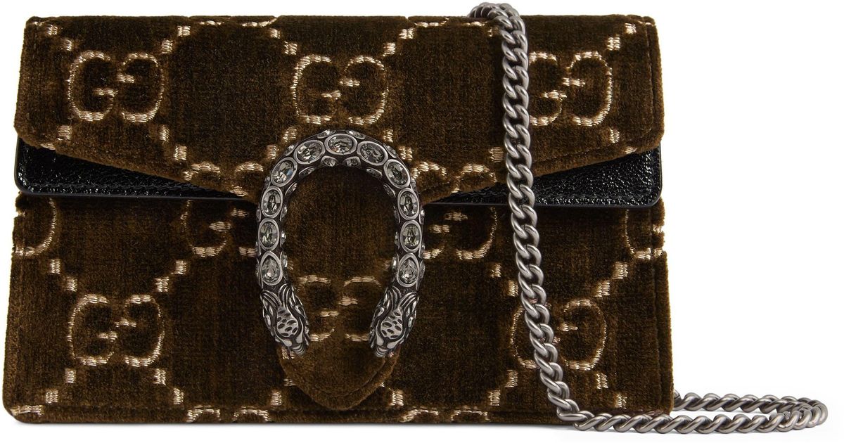supermini dionysus double g velvet shoulder bag