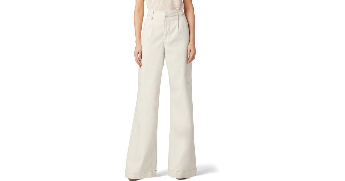 Joe's The Petra Pleated High Waist Wide Leg Twill Pants in Natural Lyst
