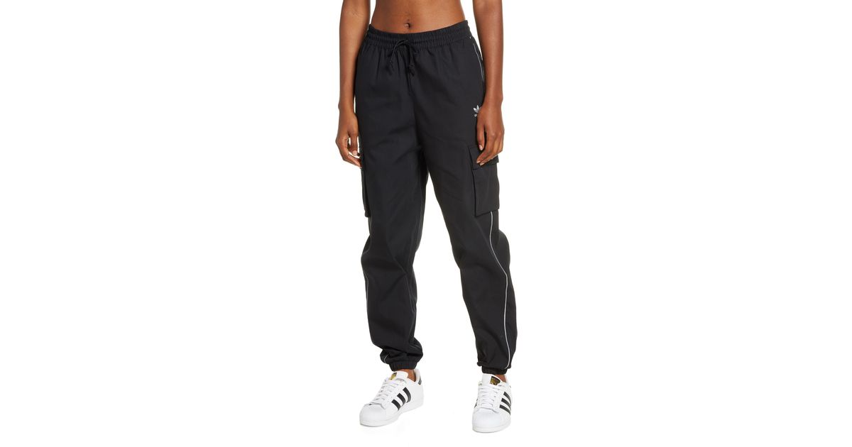 adidas Originals Cotton Cargo Track Pants in Black Lyst