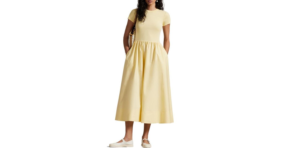 short sleeve cotton midi dress polo ralph lauren Short Sleeve Cotton Midi Dress (Women)