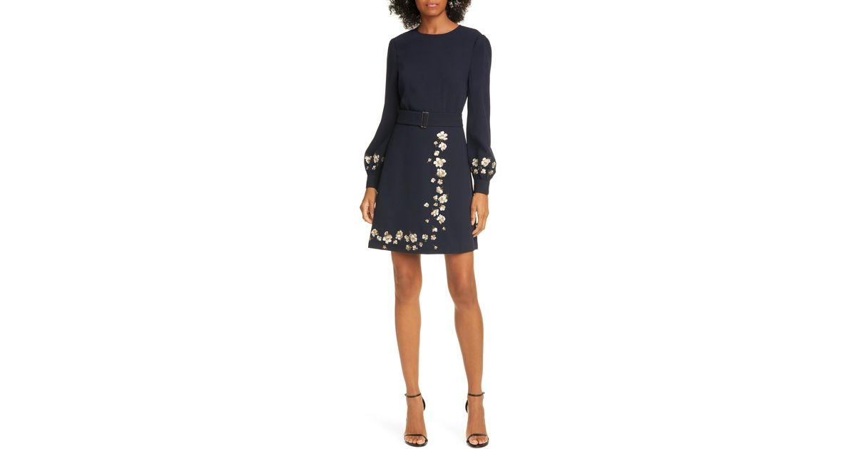 Ted Baker Pearl Floral Long Sleeve Dress in Blue Lyst