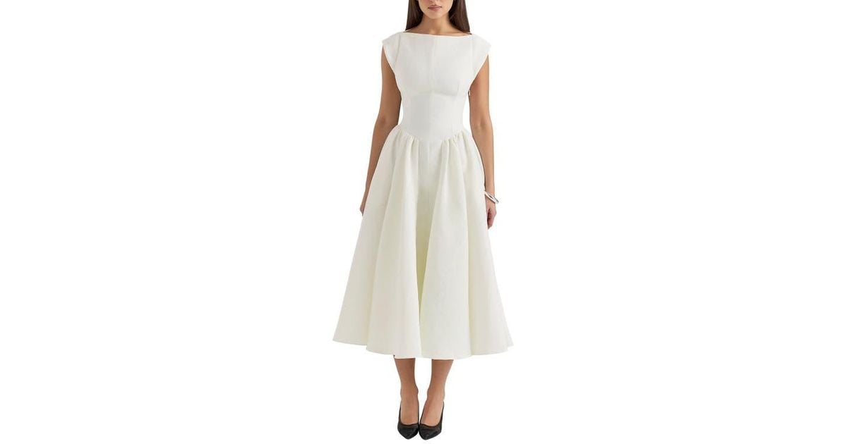 House Of Cb Debutante Backless Midi Dress in White