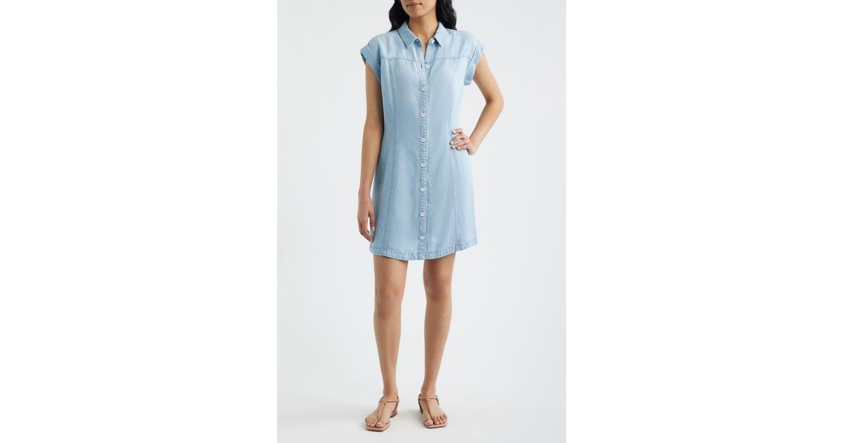 Cloth & Stone Seamed Denim Dress in Blue