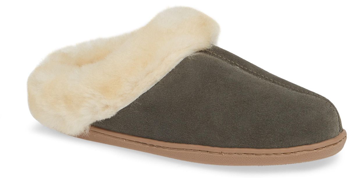 grey sheepskin mule slippers