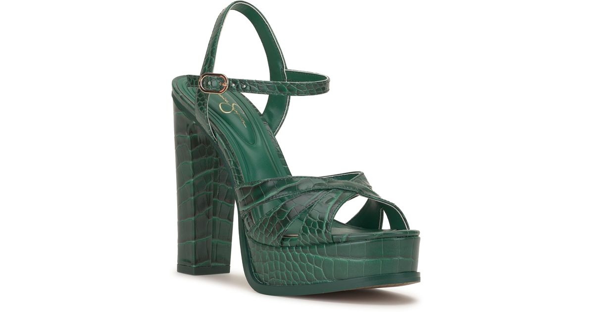 Jessica Simpson Giddings Platform Sandal in Green | Lyst