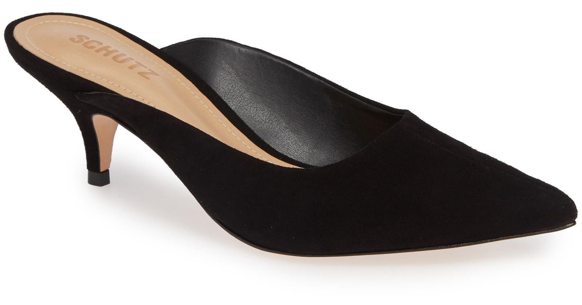 schutz keilla kitten heel mules
