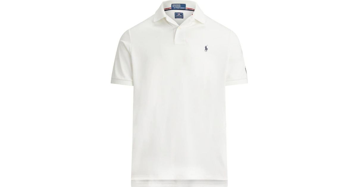 Polo Ralph Lauren Team Usa Stretch Mesh Polo Shirt in White for Men | Lyst