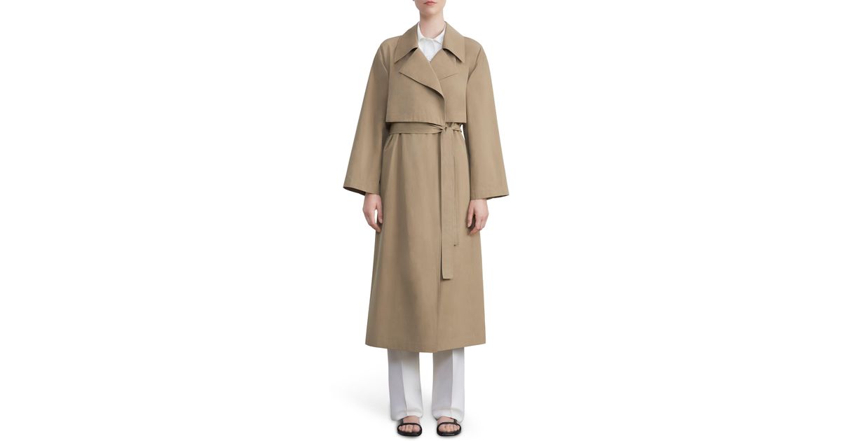 Lafayette 148 New York Convertible Cotton Twill Trench Coat in Natural ...