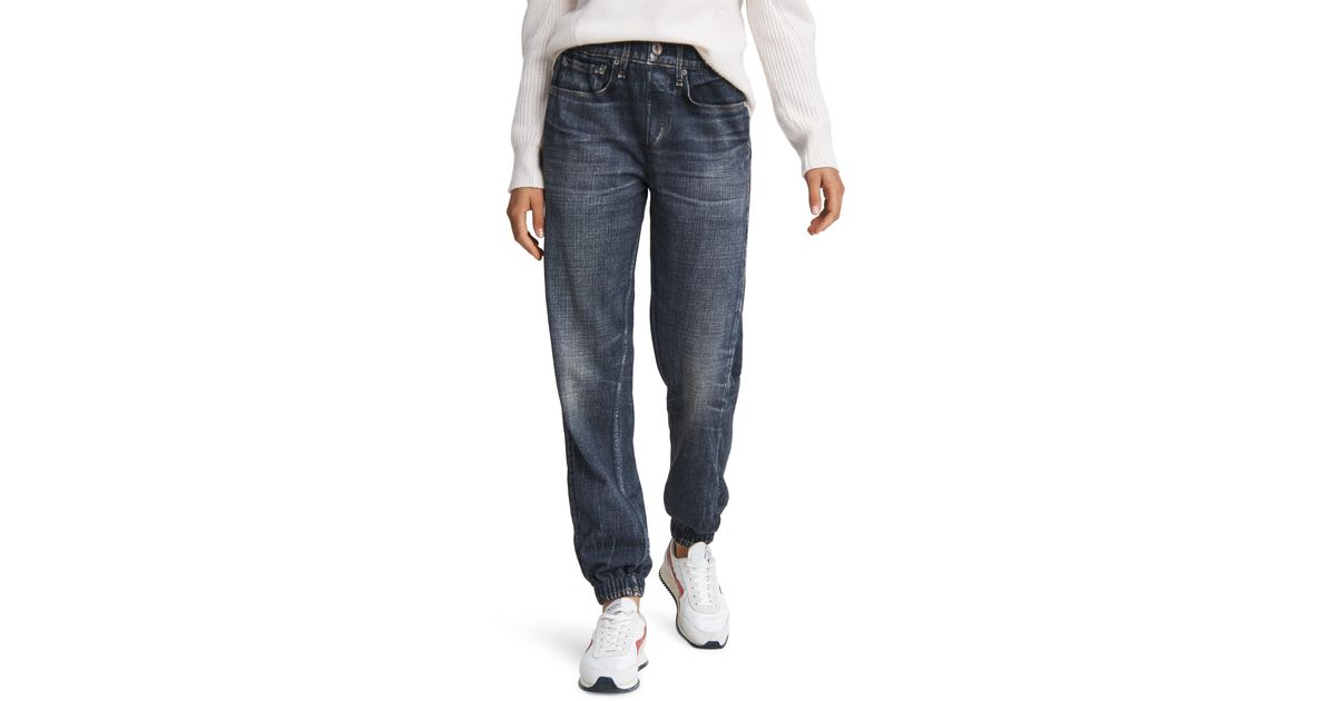 Rag & Bone Miramar Sweatpants Trompe L'oeil Cotton jogger in Blue - Save 12% - Lyst