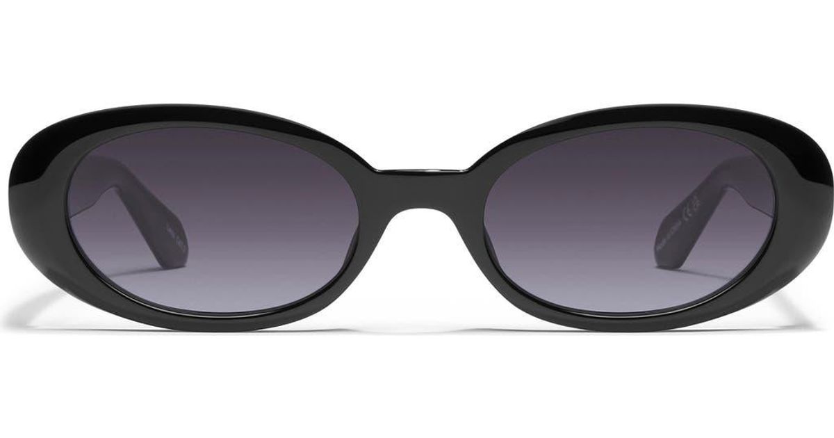 Quay Felt Cute 52mm Gradient Small Oval Sunglasses Color black/smoke Quay Women main image 3