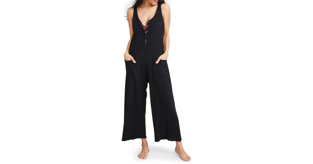 HATCH The Cotton Maternity Nursing Friendly Jumpsuit in Black Lyst