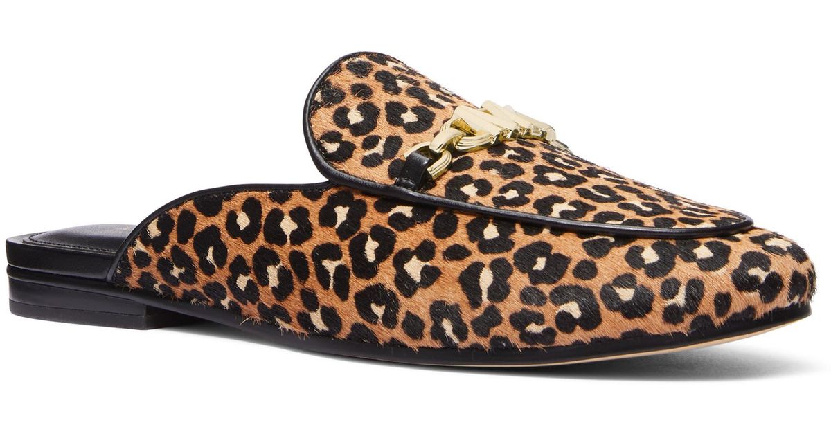 MICHAEL Michael Kors Tiffanie Leopard Print Calf Hair Mule | Lyst