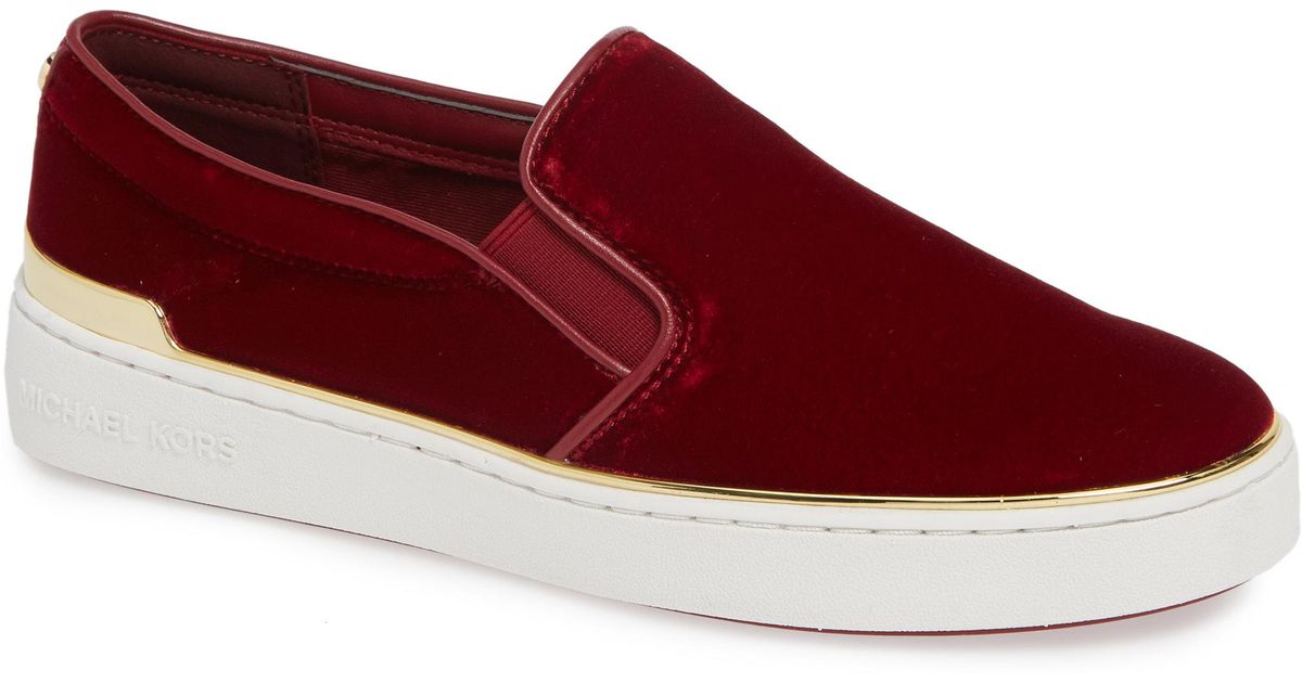 michael kors red velvet shoes