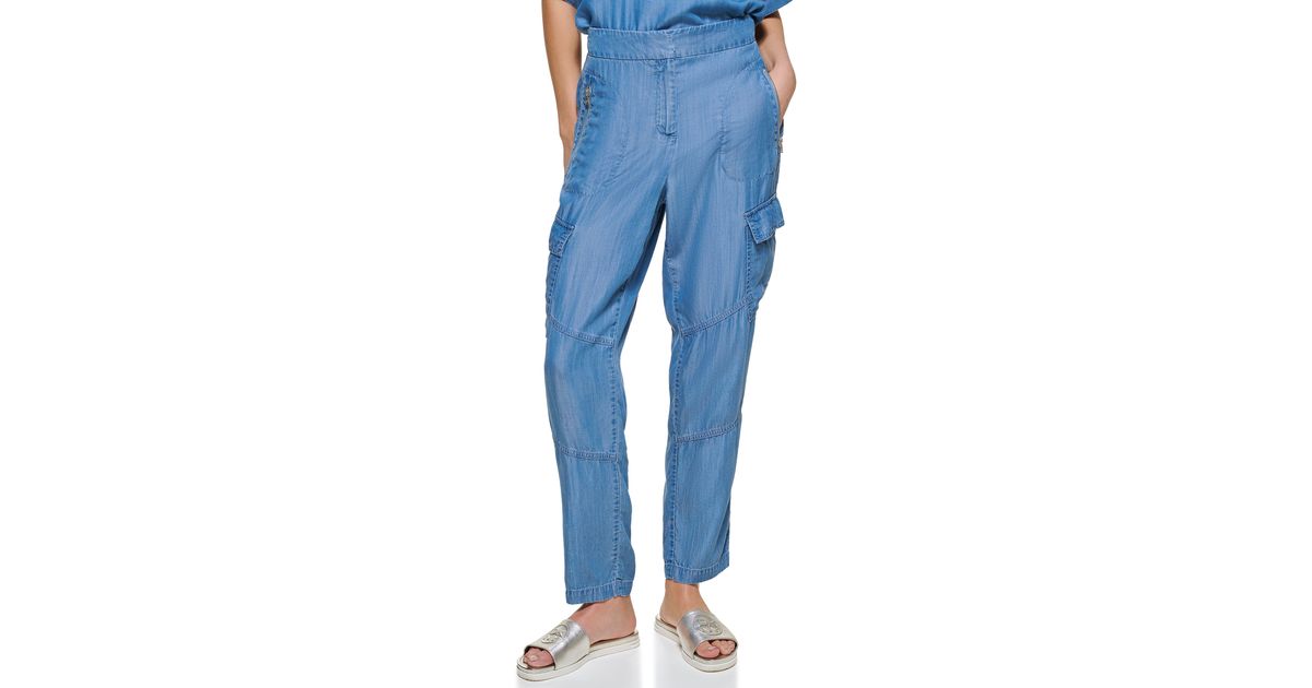 DKNY Denim Cargo Pants in Indigo (Blue) Lyst