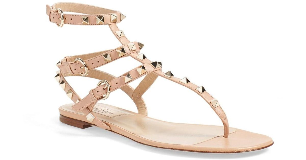 valentino core leather rockstud cage heels