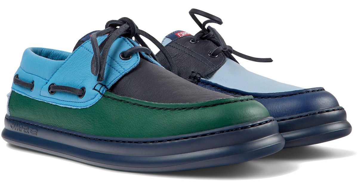 Camper Twins Mismatched Boat Shoe in Blue for Men | Lyst