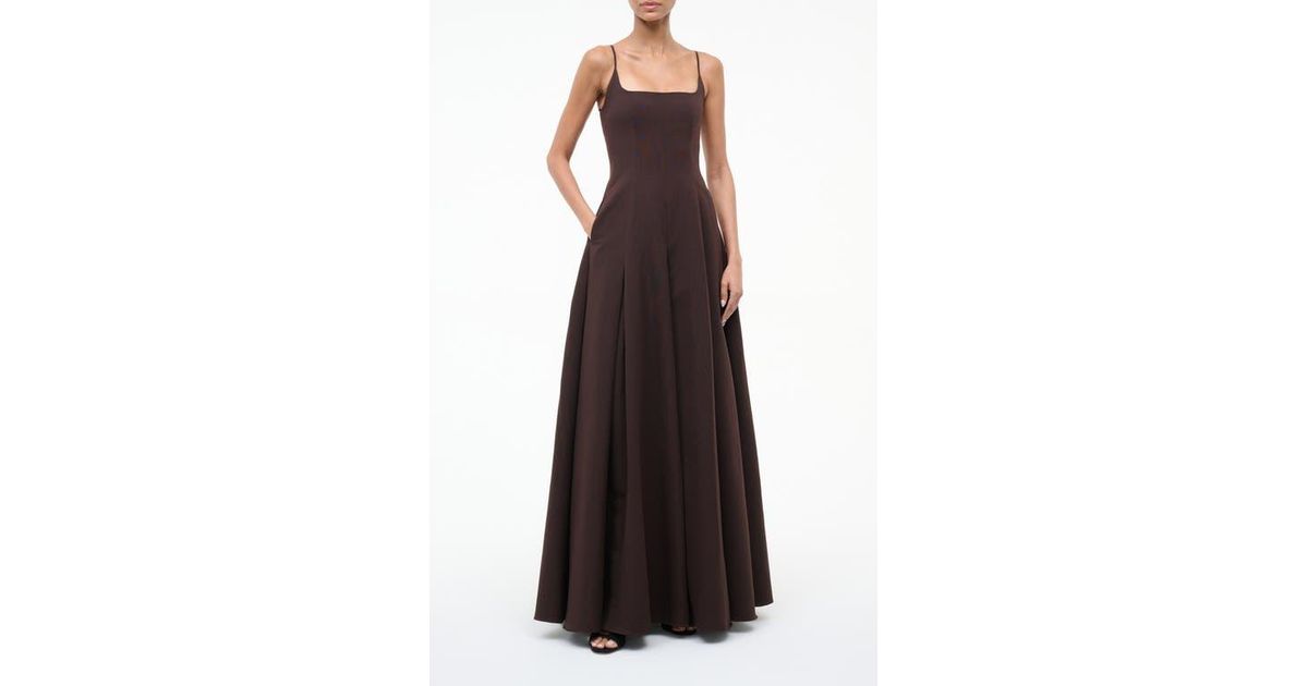 green emerald velvet dress STAUD, Joy Maxi Dress in Black, Size 12