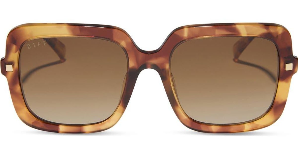 NEW DIFF women\'s sandra sunglasses in brown fleur / brown gradient DIFF Eyewear Sandra Dark Brown Fleur – The Exclusive Look main image 2