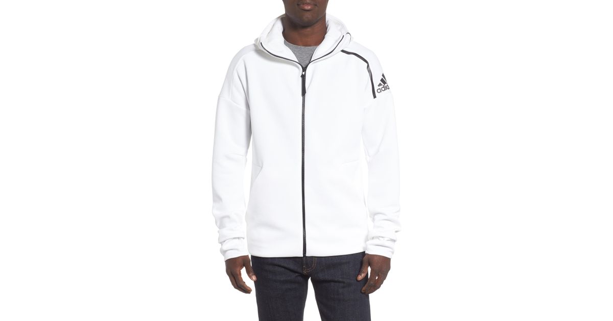 adidas Zne Fast Release Hooded Jacket in White for Men Lyst adidas Z.N.E. Fast Release Zipper Zip Hoodie Men Grey