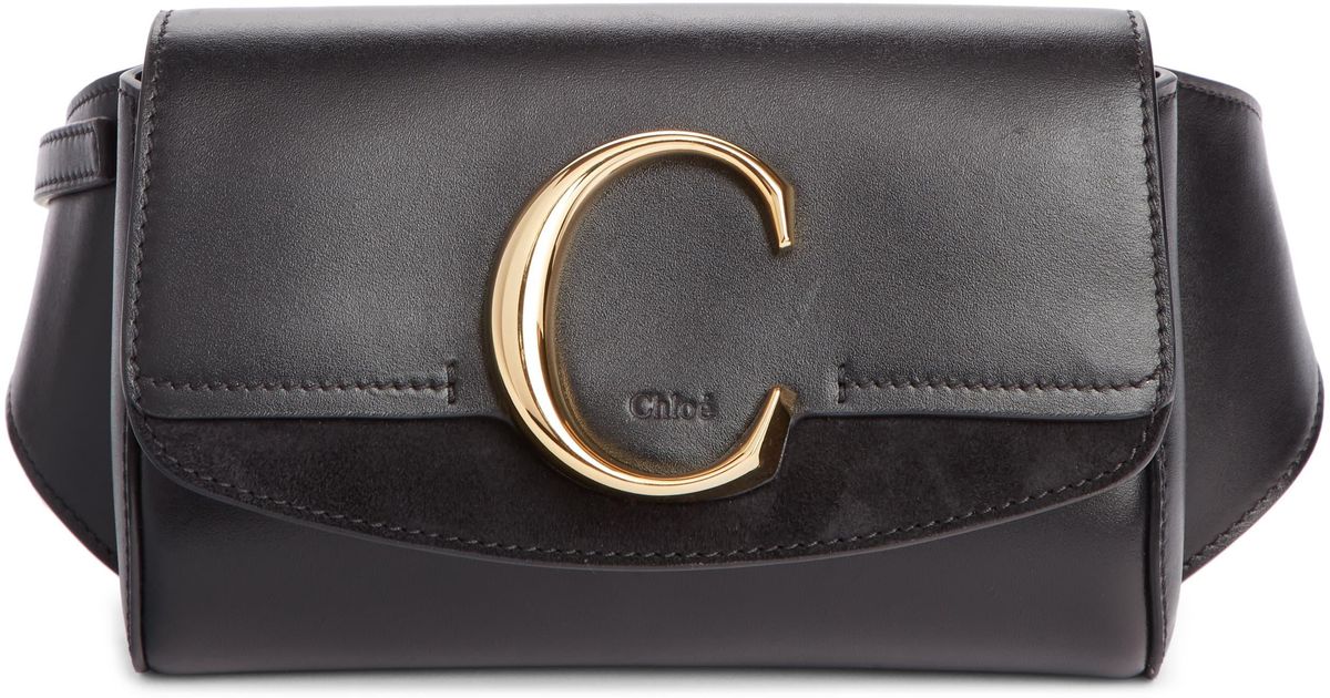 Chloé Chloé C Leather Convertible Belt Bag in Black - Lyst