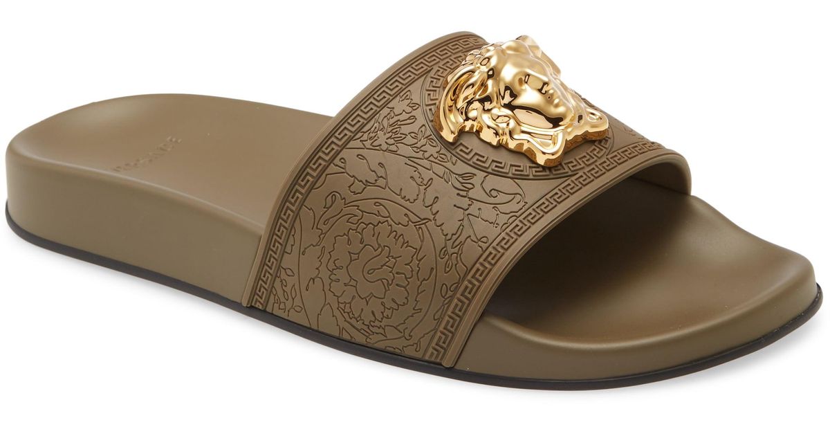 versace slides black and gold