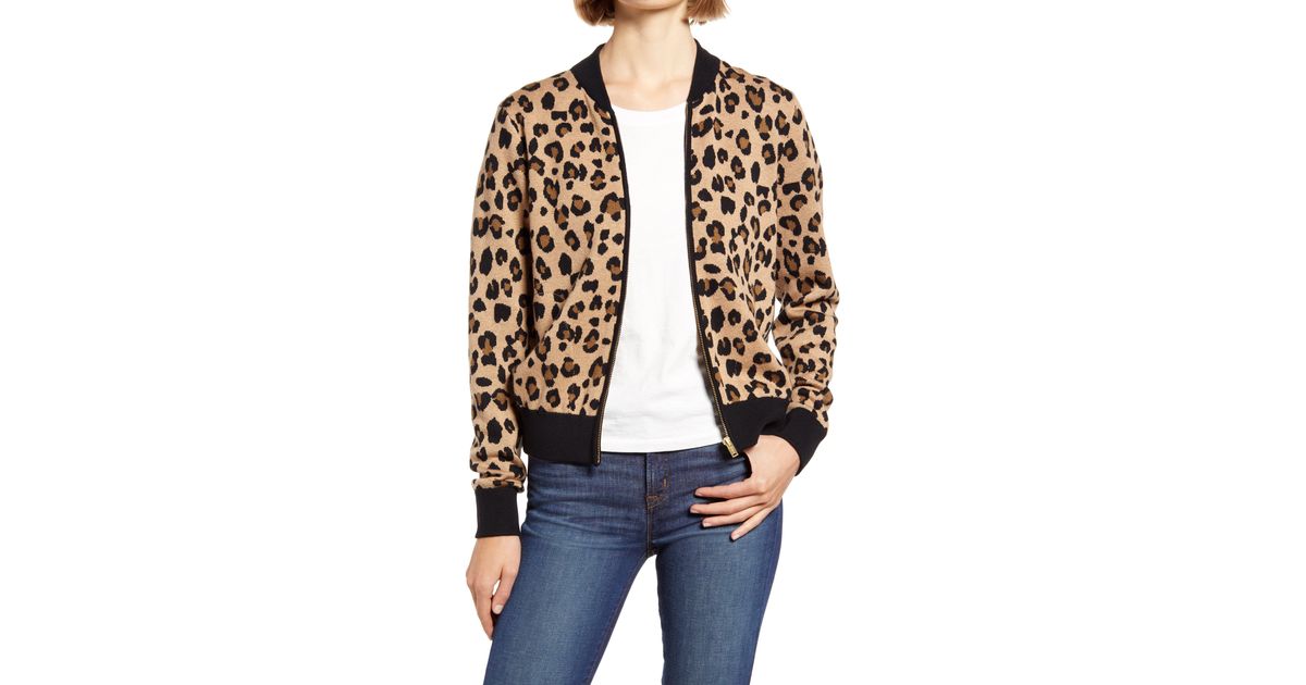 j crew leopard bomber