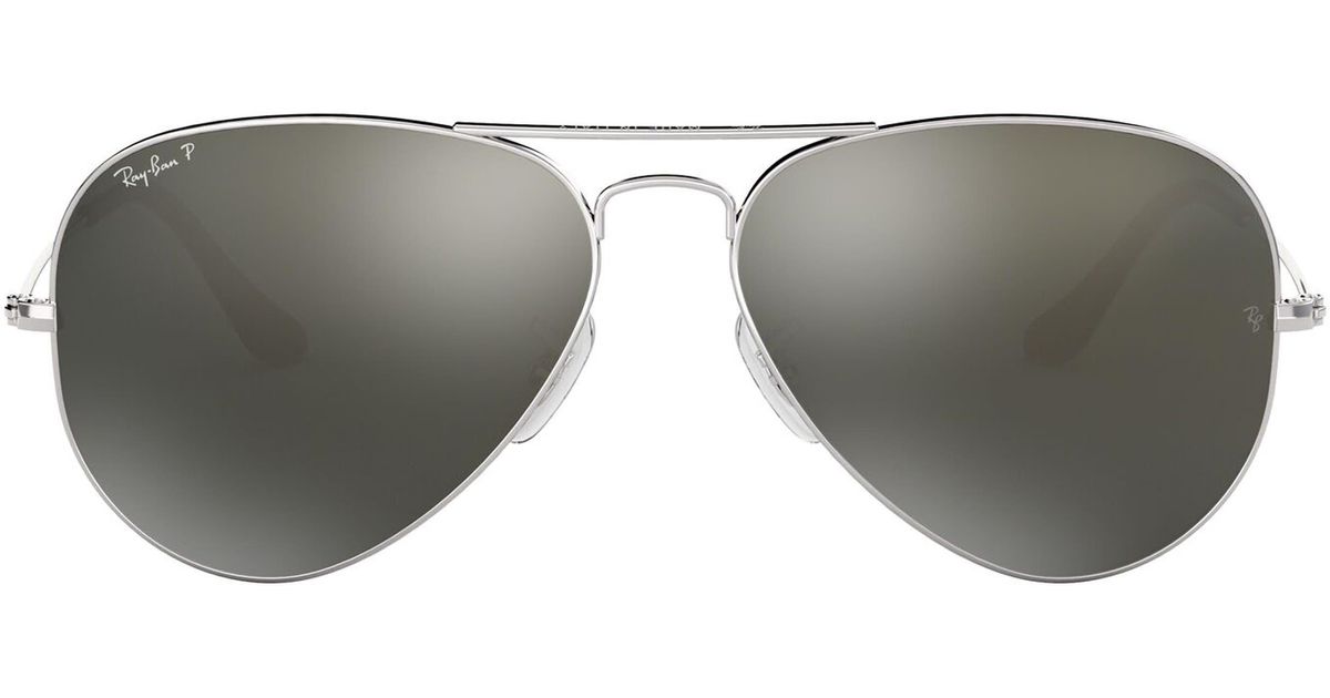 Ray Ban Standard Icons 58mm Mirrored Polarized Aviator Sunglasses In Gray Lyst