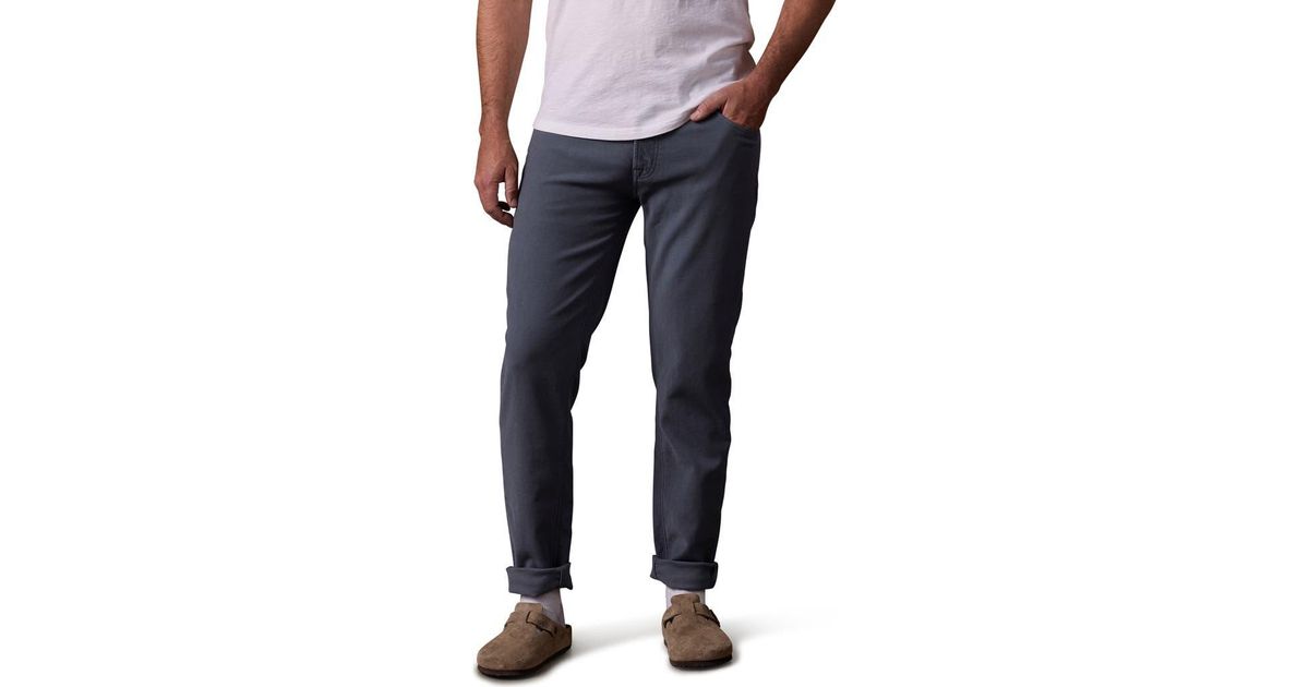 The Normal Brand Comfort Terry Five-Pocket Tailored Fit Pants in Blue ...