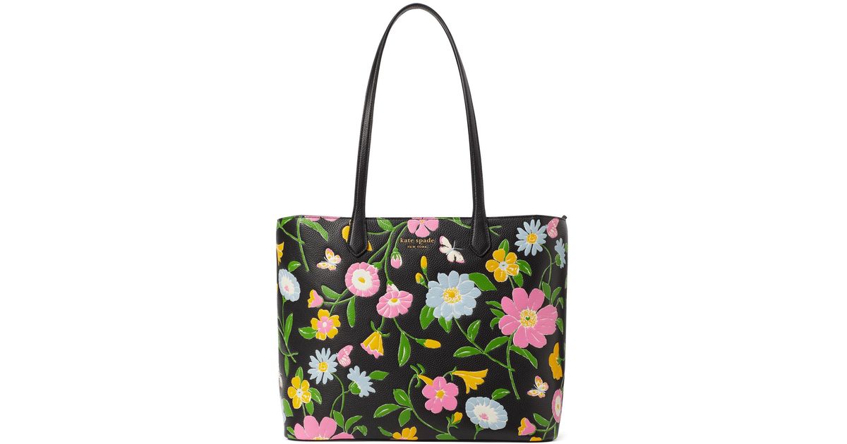 NWT Kate Spade Dana Tote Pansy Toss Floral Large Shoulder Bag Purse Handbag  | eBay