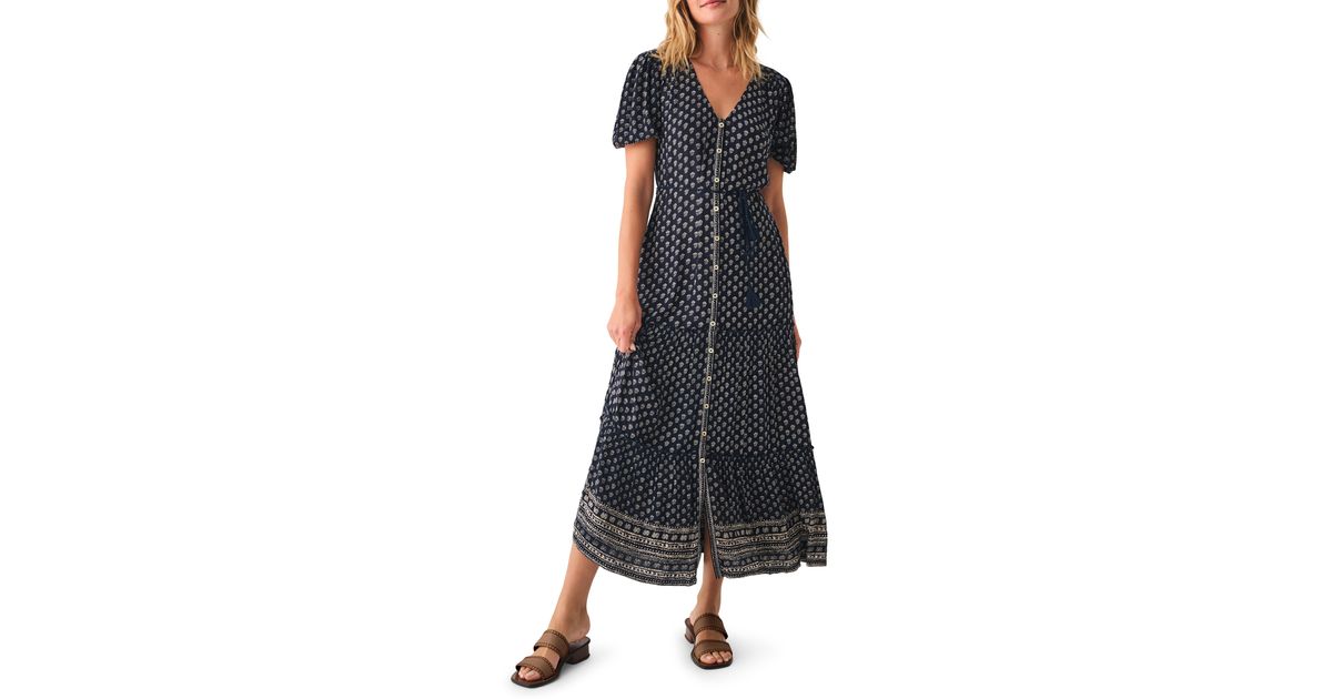 Faherty Orinda Floral Maxi Dress in Blue | Lyst