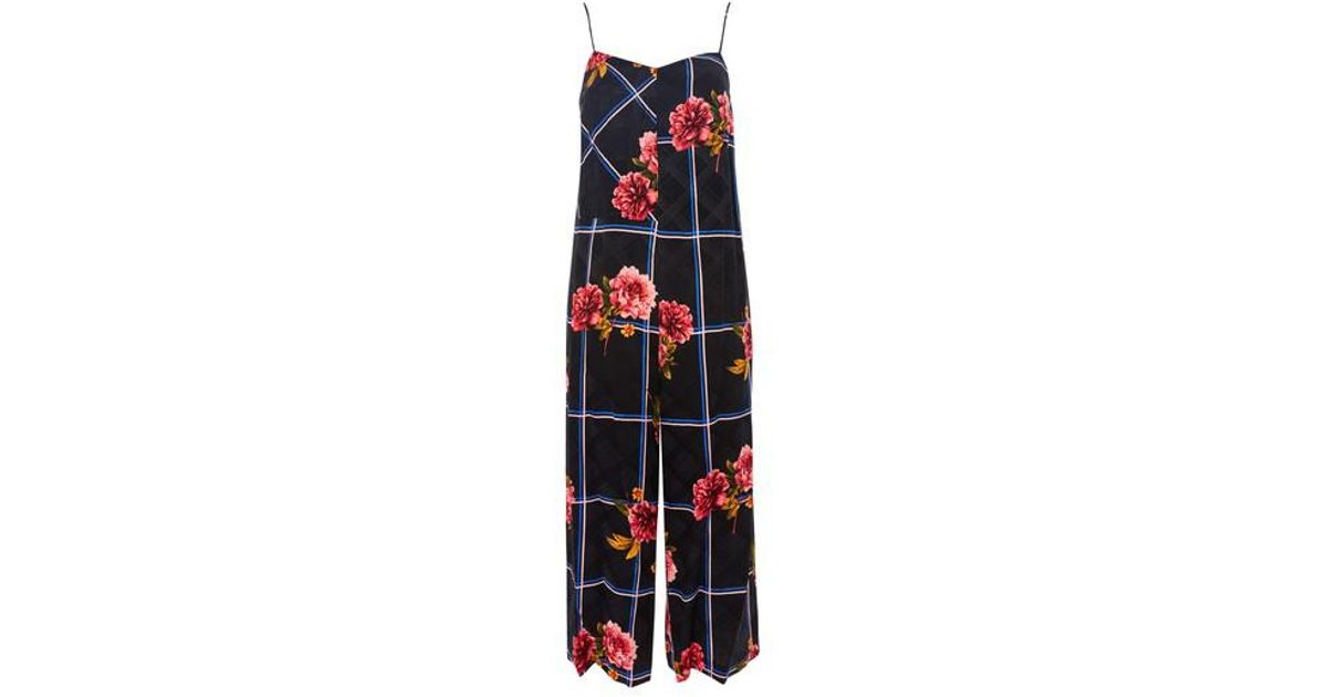 topshop check jumpsuit