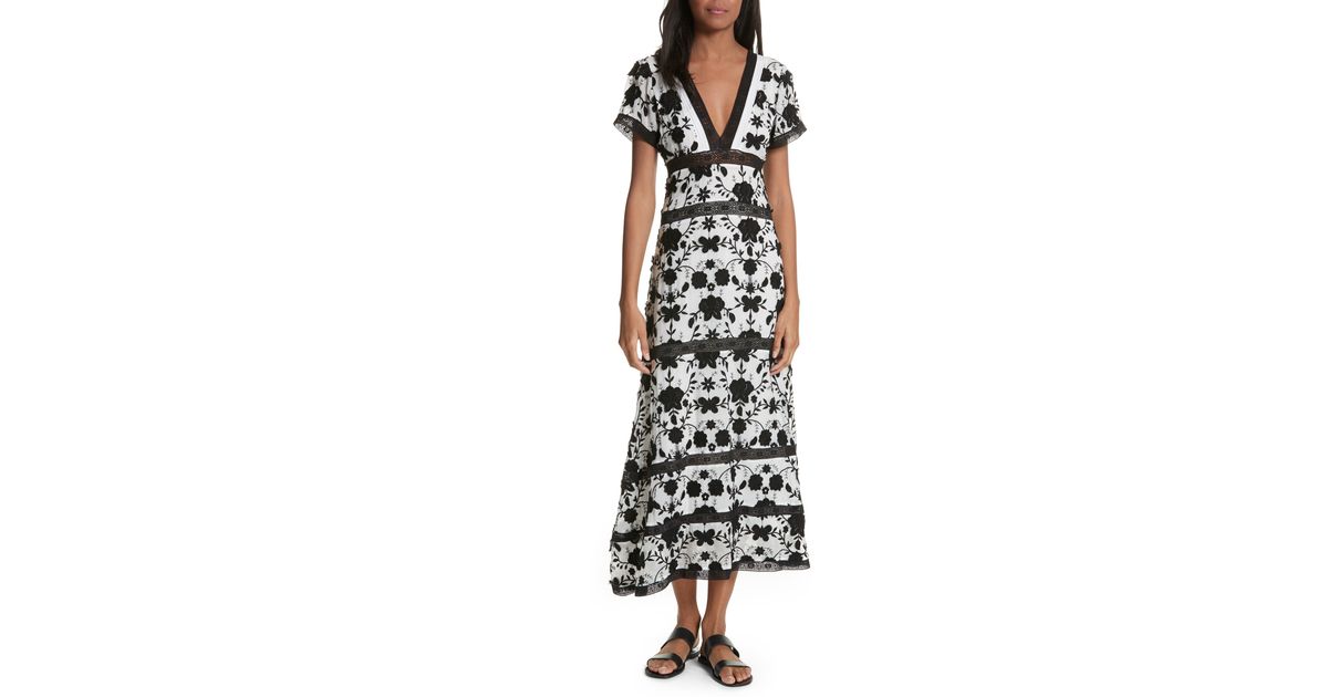 Joie Fusca Floral Print Maxi Dress in White | Lyst