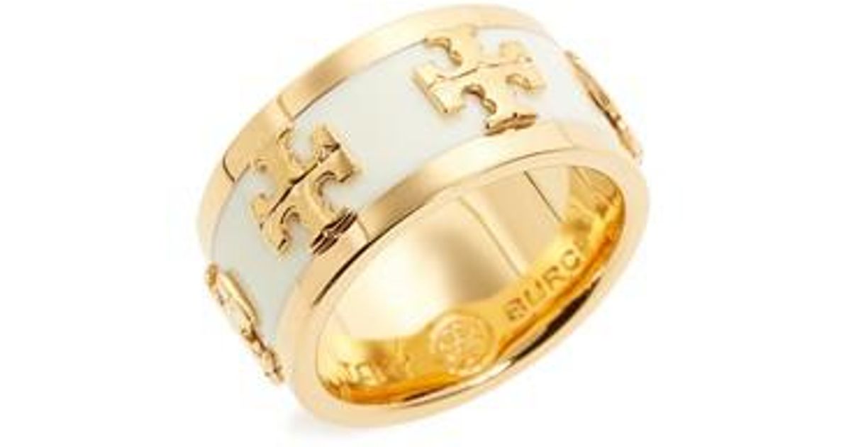 Tory Burch Enamel Logo Ring in Metallic - Lyst