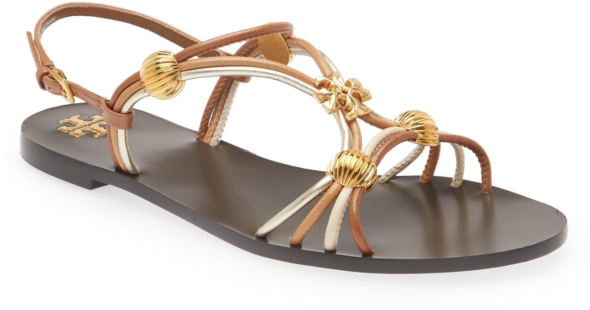 Tory Burch Capri Beaded Strappy Sandal Lyst