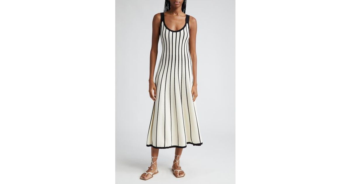 Zimmermann Matchmaker Stripe Tank Sweater Dress in White | Lyst