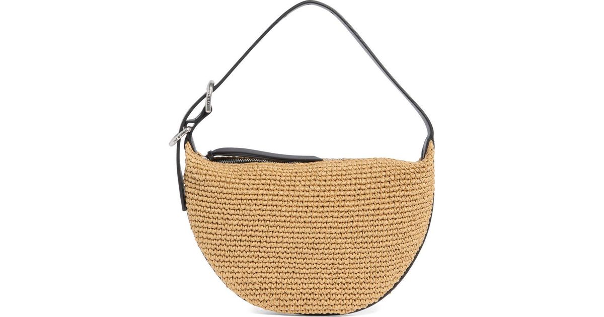 Metallic Faux Straw Hobo Bag