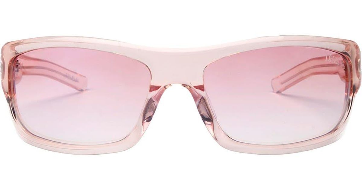 DEZI X BENEFIT Women\'s Pink Tints Out Pink Gradient Wrap Around  Sunglasses Desi X Benefit Cosmetics: New Frames Launch | TikTok main image 2