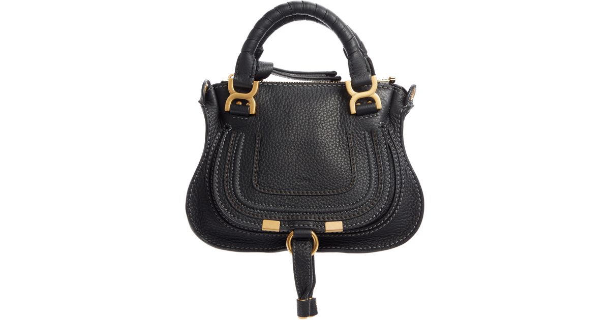 Chloé Chloé Mini Marcie Leather Crossbody Bag In Black Save 38 Lyst 