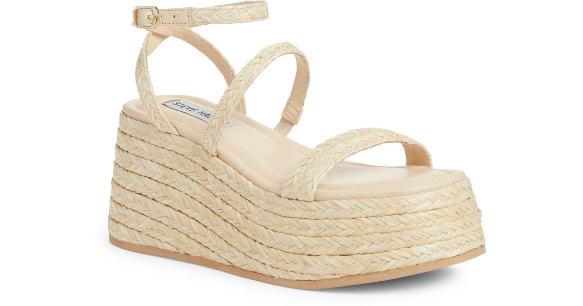 Steve Madden Abundant Espadrille Platform Sandal in Natural | Lyst