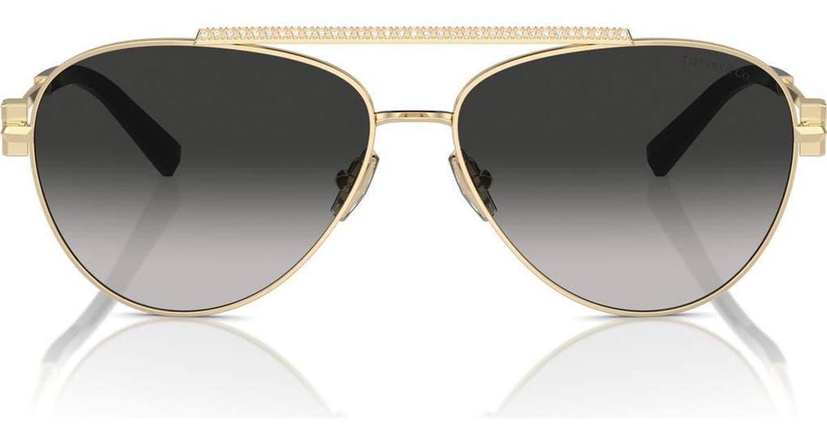 Tiffany & Co. 59Mm Gradient Pilot Sunglasses in Brown | Lyst