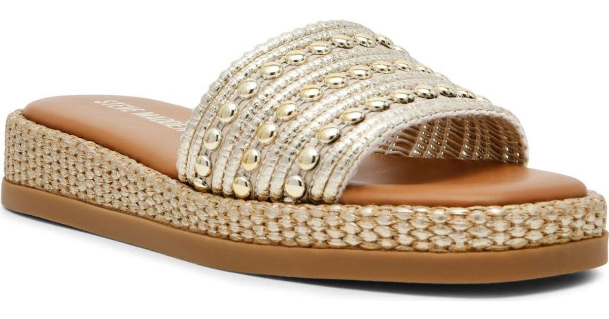 Steve Madden Boardwalk Slide Sandal in Metallic | Lyst