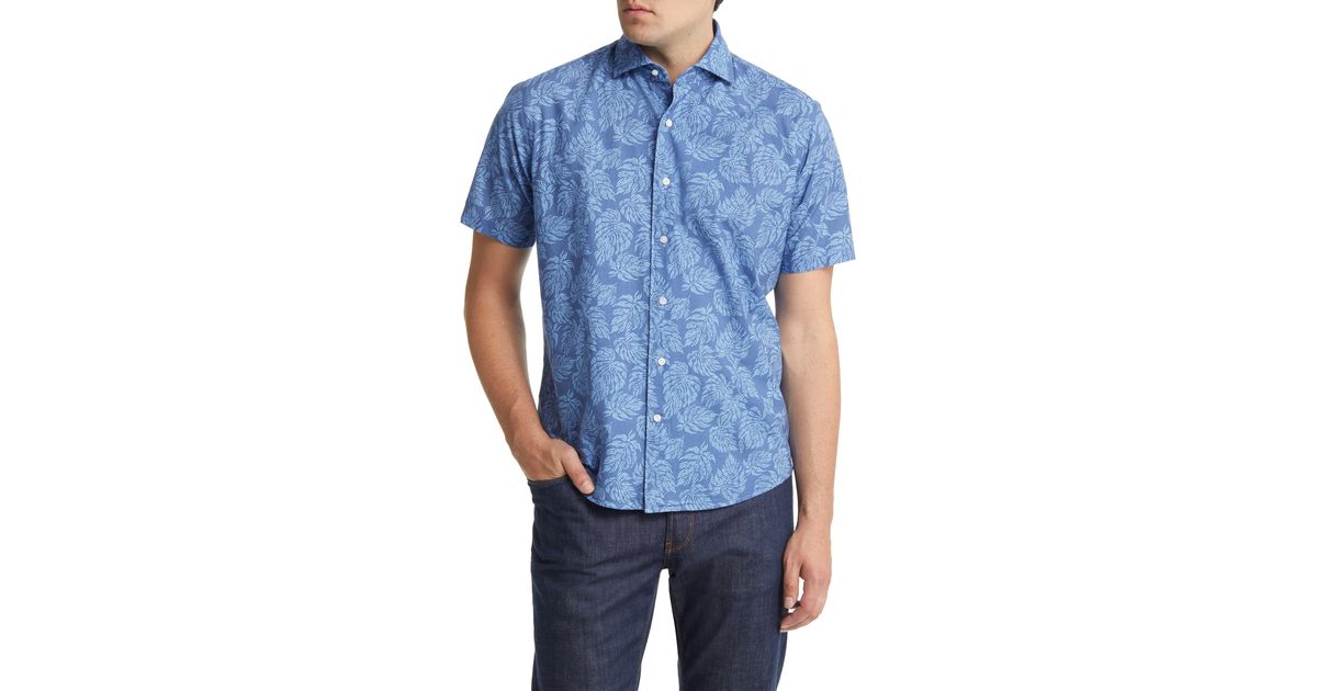 Peter Millar Crown Crafted Groves Short Sleeve Cotton Button-up Shirt ...