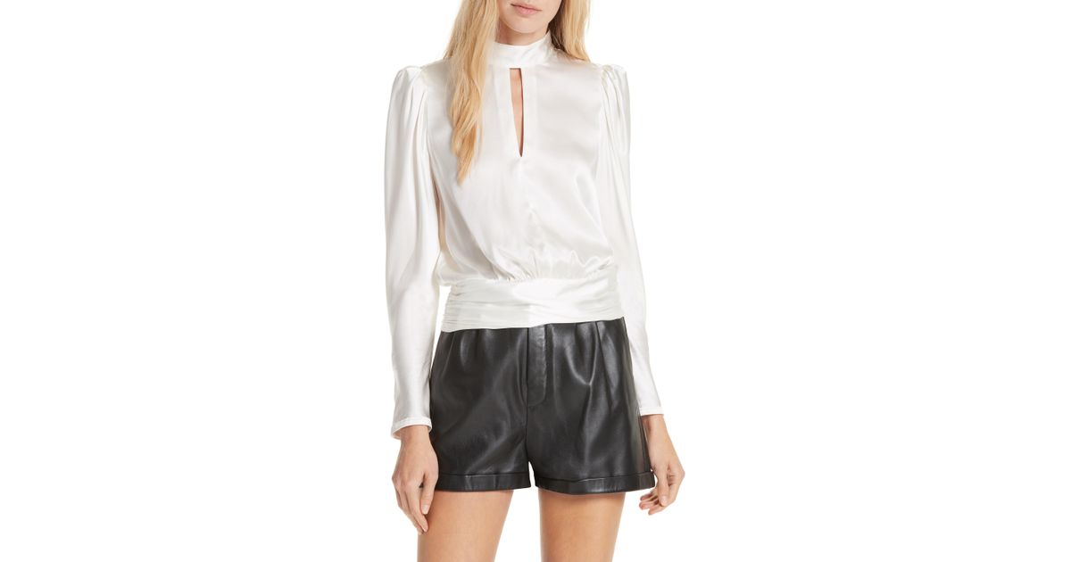 frame satin keyhole top